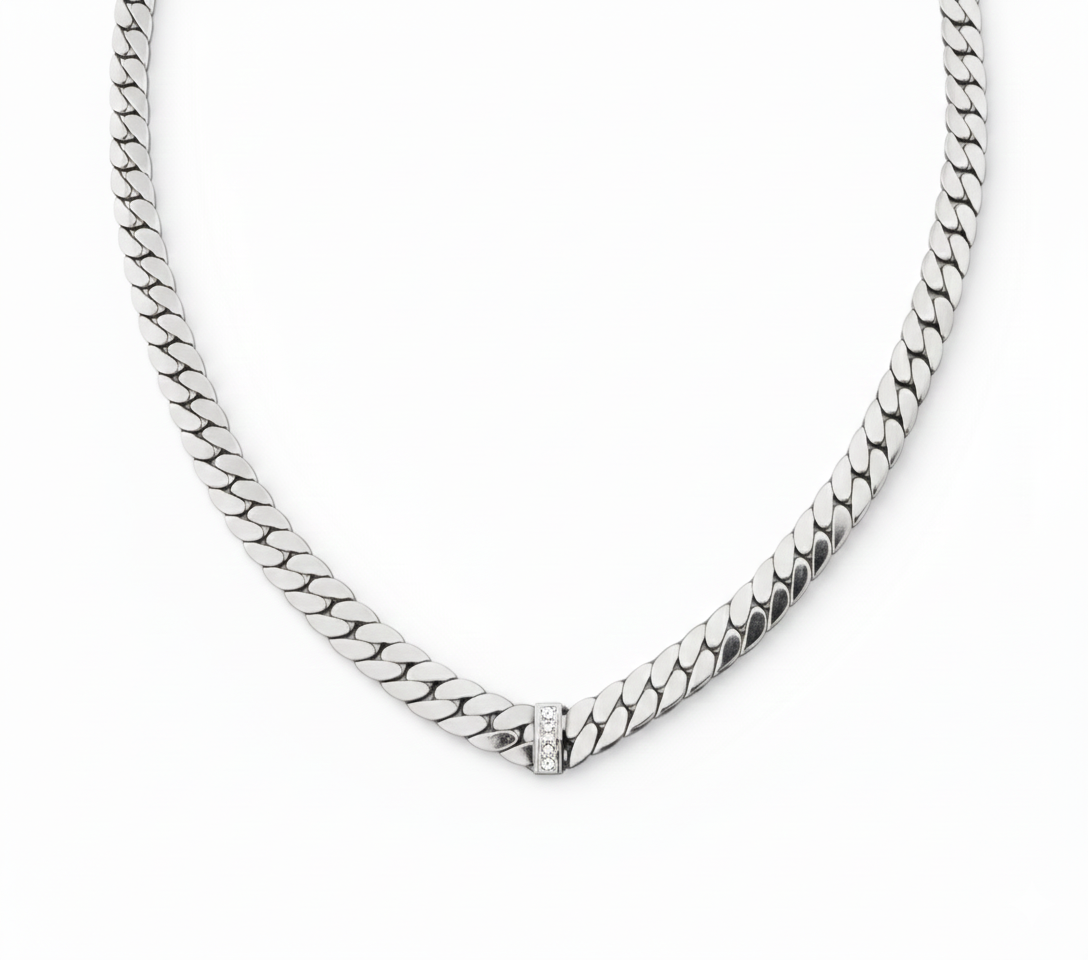 Sleek Silver Necklace (Thick)