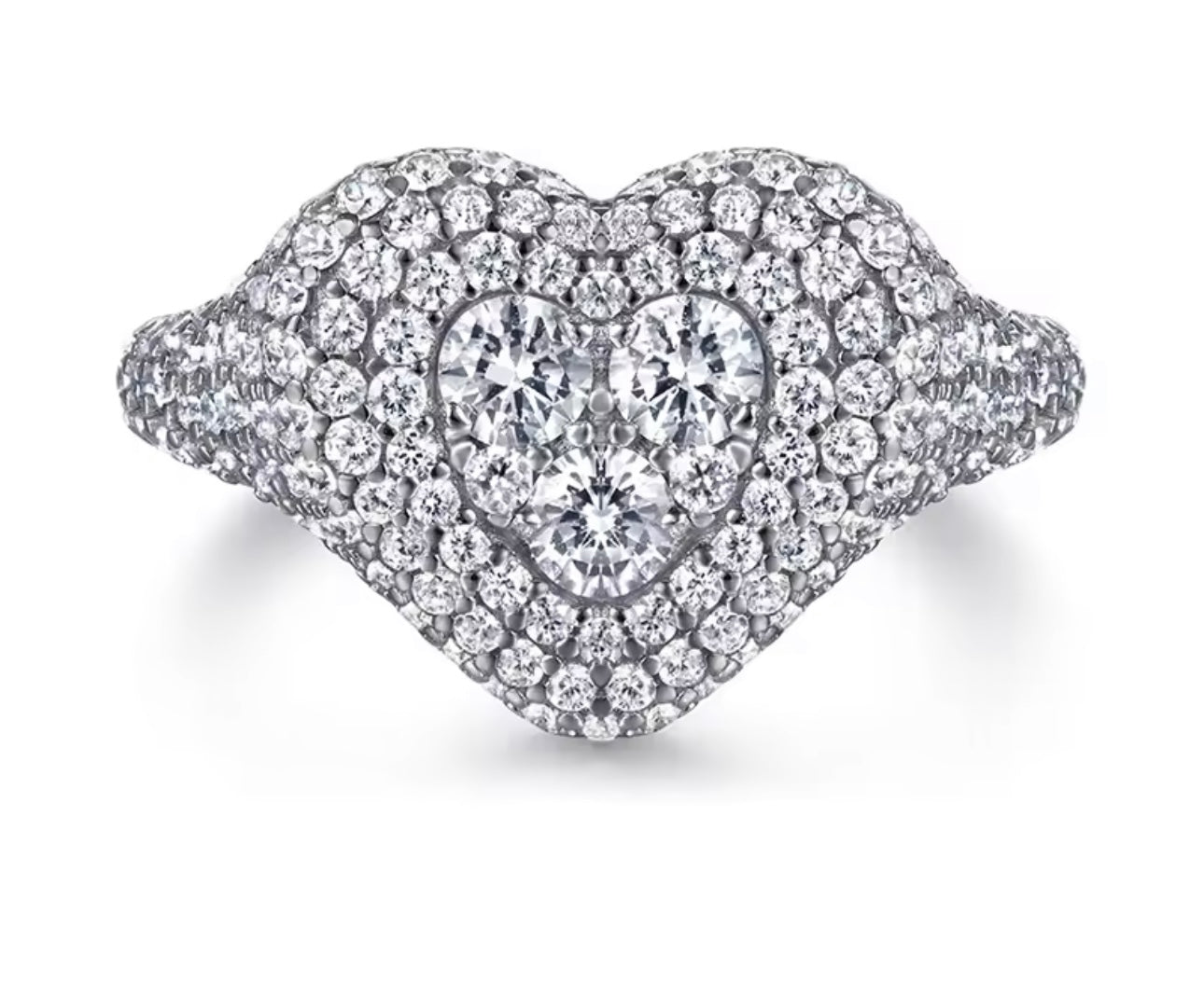 heart pave s925 ring