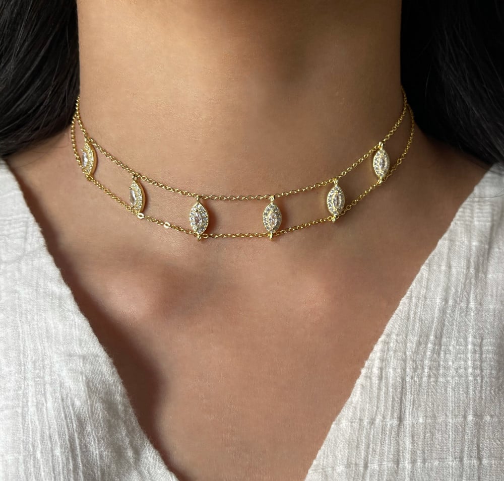 Marquise Choker Gold