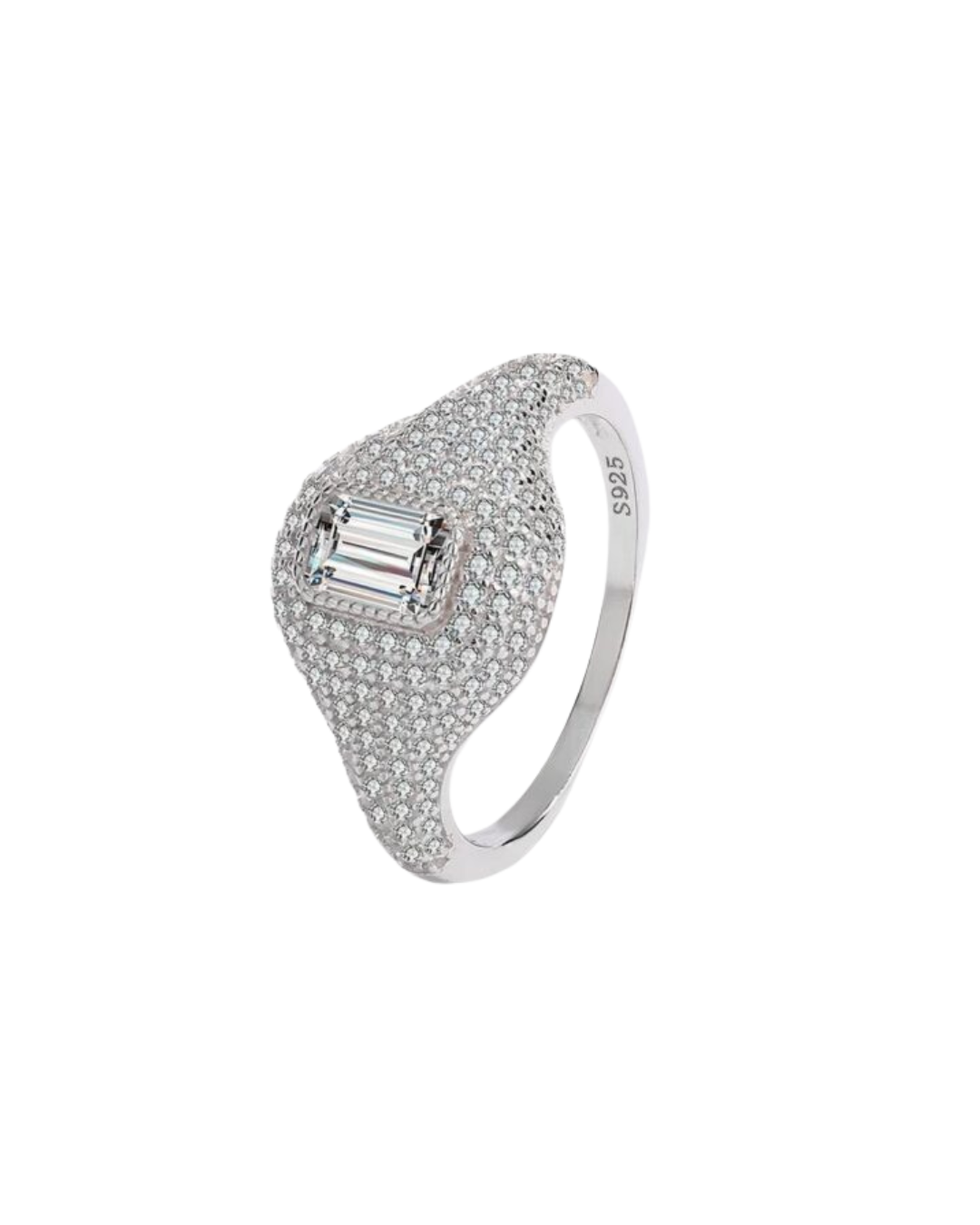 Baguette Pave Ring