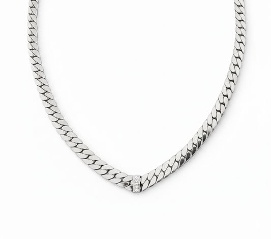 Sleek Silver Necklace (Thick)