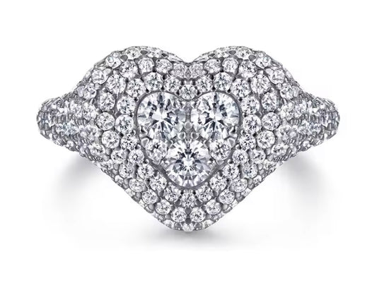 heart pave s925 ring