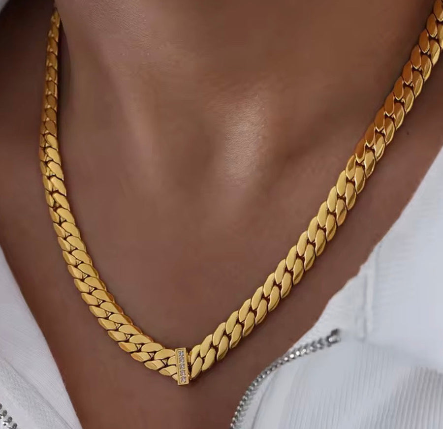 Sleek Gold Necklace (Thick)