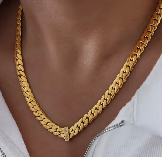 Sleek Gold Necklace (Thick)