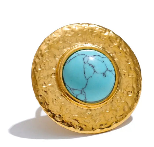 Turquoise Disc Ring
