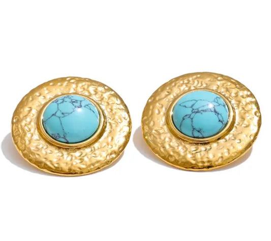 Turquoise Discs Earrings